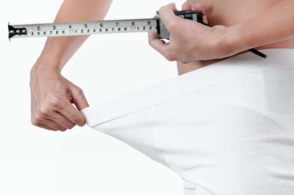 Measurement of the length of the enlarged member